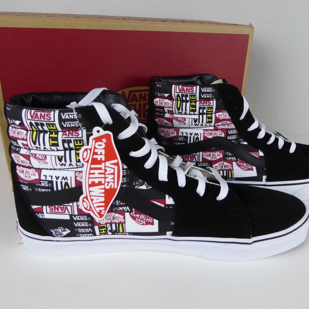 Vans Sk8 Hi Label Mix Canvas & Suede Sneakers NIB
